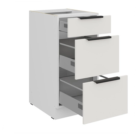 Szafka kuchenna stojąca z szufladami Corato Wh 40 D 3S BB odporna na uszkodzenia wykończenie frontów w technologii anti fingerprint