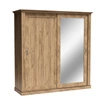 Szafa przesuwna z lustrem Antica 211 cm dąb craft złoty funkcjonalny mebel w stylu klasycznym idealna szafa do sypialni lub garderoby