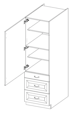 Słupek kuchenny Kea 60 DKS-210 3S 1F szafka z szufladami odporna na parę wodną wysoką temperaturę i rozlane ciecze