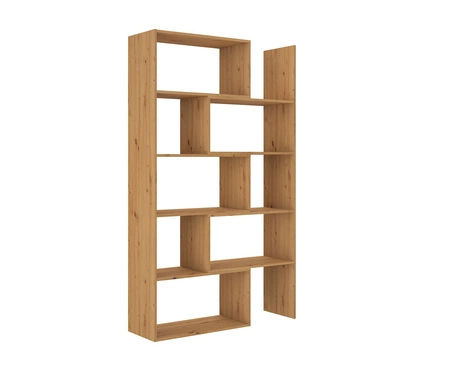 Regał wysoki Carl dąb artisan idealny regał do biura gabinetu lub pokoju nastolatka z możliwością rozsunięcia