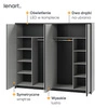 Szafa z lustrem Gris 250 cm szary / czarny elegancki design idealna szafa do sypialni lub garderoby klimatyczne oświetlenie LED