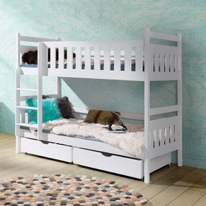 Łóżko piętrowe Iga 2 osobowe 80x180 cm głębokie szuflady wysuwane na kółkach zajmuje przestrzeń łóżka pojedynczego