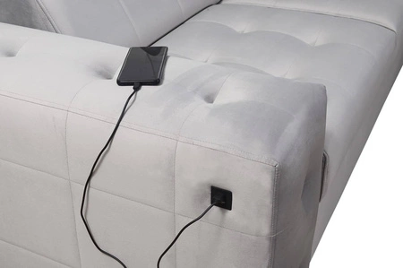 Narożnik z funkcją spania Hampton IX jasny brąz prawostronny stylowy i nowoczesny design narożnika idealny mebel do każdej aranżacji