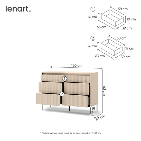 Zestaw mebli do sypialni Trend beżowy nowoczesny design komplet mebli o eleganckiej stylistyce z ryflowaniem oraz oświetleniem LED