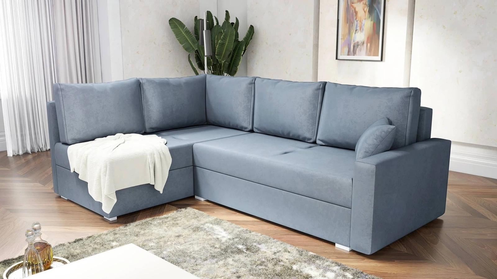 Narożnik z funkcją spania Nofi Narożniki do salonu Nowoczesne narożniki rozkładane do pokoju dziennego