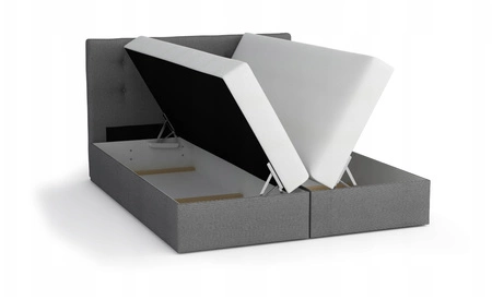 Łóżko kontynentalne Luton 160x200 jasny szary w nowoczesnym skandynawskim stylu z charakterystycznym zagłówkiem