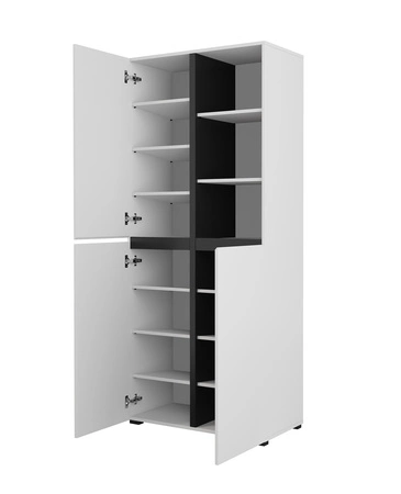 Szafa na buty Cross 79 cm biała prosta forma w nowoczesnym wydaniu funkcjonalna oraz praktyczna szafa na buty do przedpokoju