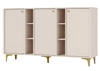 Zestaw mebli do salonu Kioto I beżowy stylowy design eleganckie meble w stonowanej kolorystyce wzbogacone złotymi dodatkami
