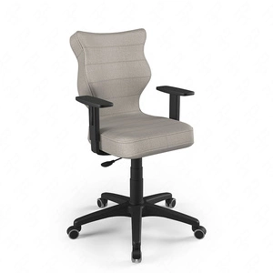 Krzesło do biurka Duo jasny szary dopasowane do wzrostu 159-188 cm ergonomiczne siedzisko regulowane podłokietniki odporna tkanina