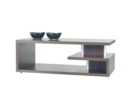 Stolik kawowy Edyp 68 cm kasztan wenge nowoczesny design mebla obrzeża stolika kawowego wykończone zostały specjalną okleiną