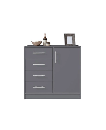 Komoda z szufladami Caspe 90 cm antracytowa nowoczesny design mebla obrzeża komody wykończone specjalną okleiną ABS