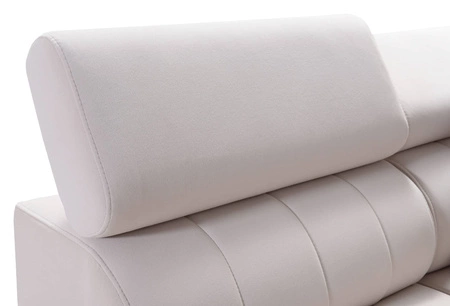 Narożnik z funkcją spania Savona VI granatowy / biały prawostronny komfortowy narożnik do salonu z dwoma pojemnikami na pościel