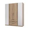 Szafa z lustrem Kastano II 200 cm dąb evoke klasyczna forma uchwyty krawędziowe idealna szafa do sypialni pojemne szuflady