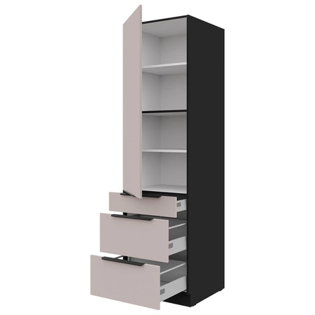 Słupek kuchenny Tarraco 60 DKS-210 3S 1F szafka z szufladami metalowe uchwyty krawędziowe szafka odporna na działanie wilgoci i uszkodzenia