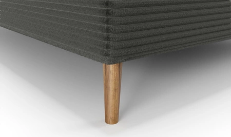 Łóżko kontynentalne Totti 90x200 grafitowe stylowe łóżko z pojemnikiem na pościel trójwymiarowa tkanina o wyrazistych prążkach