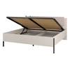 Łóżko Jukon S 180x200 cm beżowe z pojemnikiem nowoczesny styl łóżko do sypialni na metalowych czarnych nogach z tapicerowanym zagłówkiem