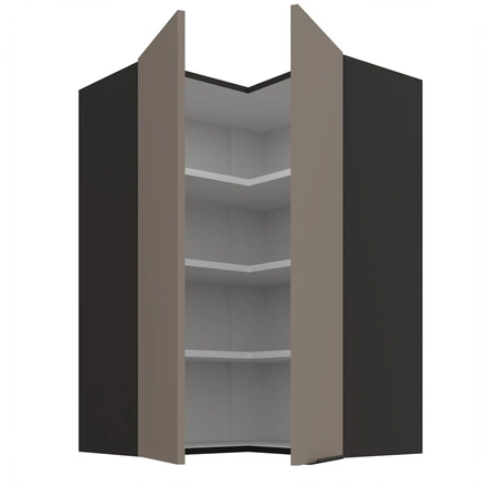 Szafka kuchenna narożna wisząca Fiuggi Bl 60x60 GN-90 2F odporna na uszkodzenia wykończenie frontów w technologii anti fingerprint