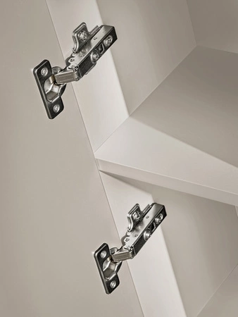 Słupek łazienkowy wiszący Adeel 35 cm beżowy szafka odporna na działanie wilgoci i wysokiej temperatury gustowne ryflowane fronty