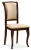 Krzesło drewniane MN-SC 42x45 cm ciemny orzech / beżowy krzesło do jadalni w stylu klasycznym ponadczasowe krzesło z tapicerowanym siedziskiem