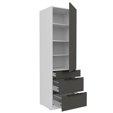 Słupek kuchenny Aversa Wh 60 DKS-210 3S 1F szafka kuchenna odporna na uszkodzenia wykończenie frontów w technologii anti fingerprint