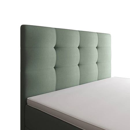 Łóżko kontynentalne Flint 100x200 miętowe w nowoczesnym skandynawskim stylu z tapicerowanym zagłówkiem łóżko z pojemnikiem