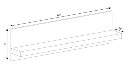 Półka Indiana 120 cm jesion ciemny oryginalny design praktyczna półka na ścianę do salonu jadalni lub pokoju dziennego