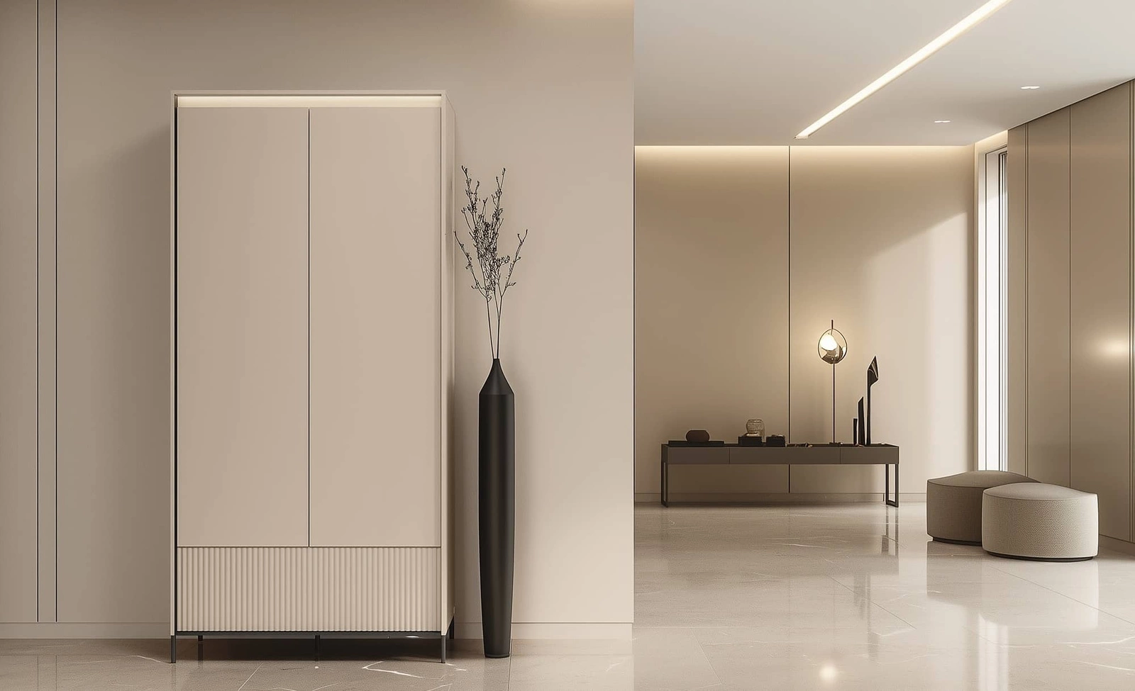 Szafa do przedpokoju Trend w kolorze beżowym Garderoba do przedpokoju