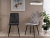 Krzesło tapicerowane Jerry szare nowoczesne oraz funkcjonalne krzesło do jadalni z metalowymi nogami 