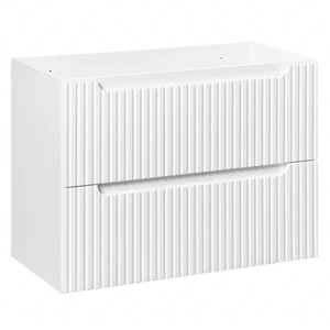 Szafka pod umywalkę Nova 80 cm biała designerska szafka z ryflowanymi frontami i frezowanymi uchwytami pojemne szuflady