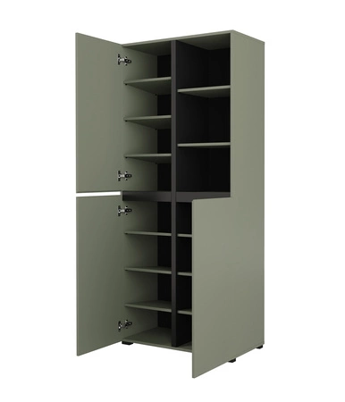 Szafa na buty Cross 79 cm zielona prosta forma w nowoczesnym wydaniu funkcjonalna oraz praktyczna szafa na buty do przedpokoju