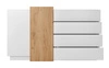 Komoda z szufladami Space 160 cm biały / dąb craft złoty modernistyczny design i nowoczesna forma mebla system push to open