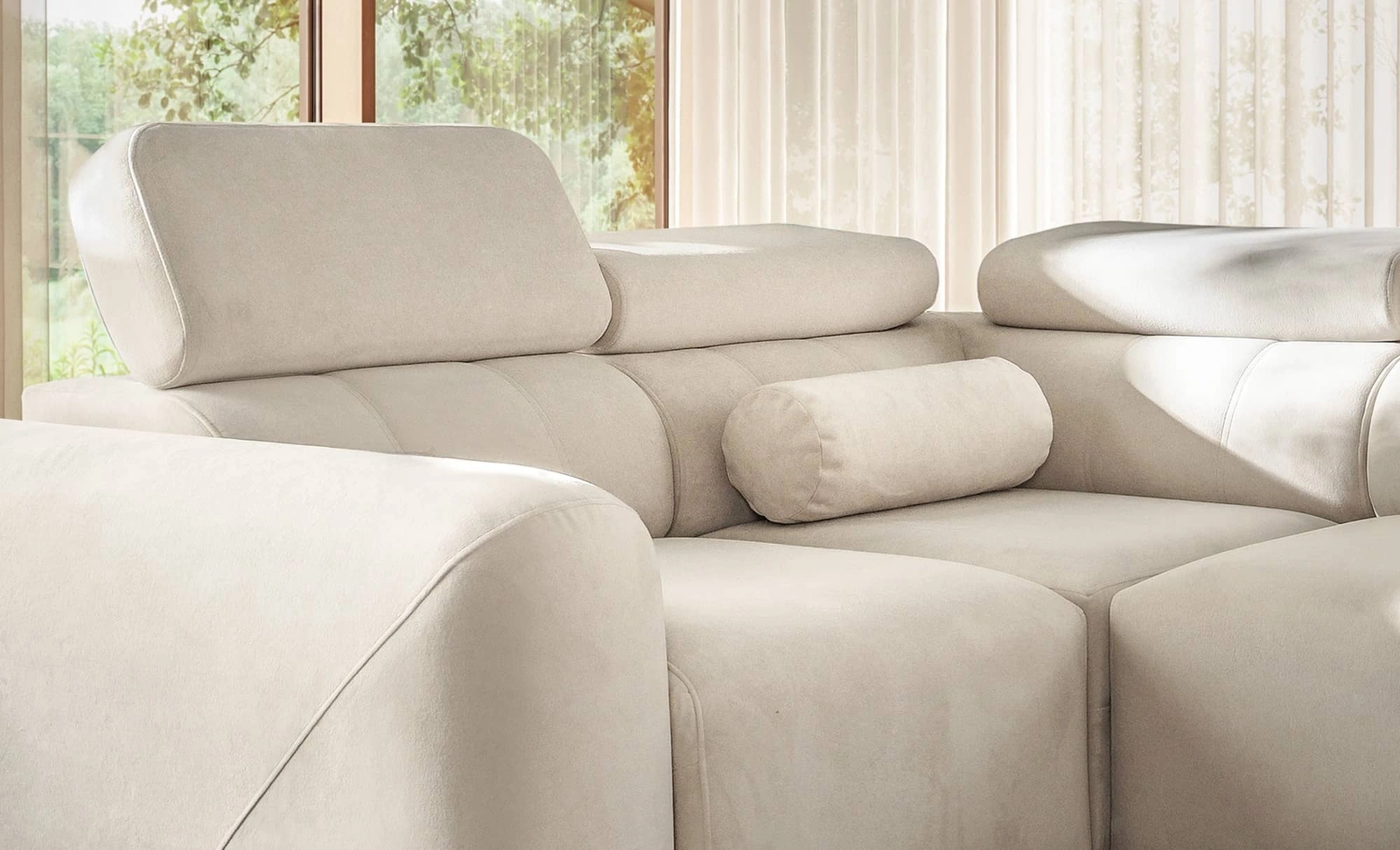 Detal narożnika z funkcją spania Cantare IV Narożnik z regulowanym oparciem