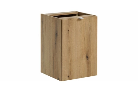 Zestaw mebli łazienkowych Nova dąb coast evoke / czarny stylowe szafki łazienkowe modne zestawienie gładkich i ryflowanych frontów