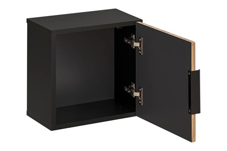 Szafka łazienkowa wisząca Xilo 35 cm czarny / dąb wotan stylowa szafka do łazienki z charakterystycznym pionowym ryflowaniem