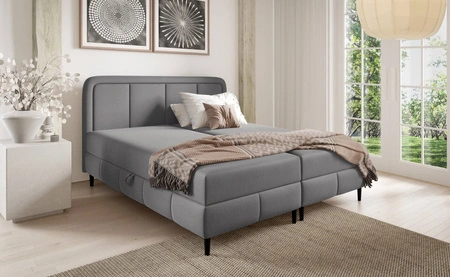 Łóżko kontynentalne Monte 140x200 ciemny szary designerskie łóżko z pojemnikami na pościel doskonałe do sypialni i pokoju młodzieżowego