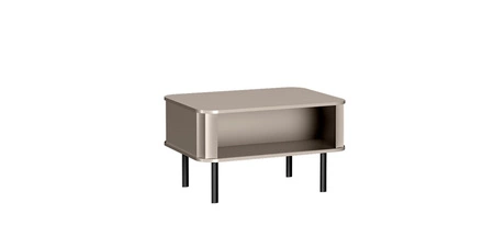 Zestaw mebli do salonu Novado clay grey stylowe meble o ponadczasowej elegancji z frezowanymi frontami czarne metalowe dodatki