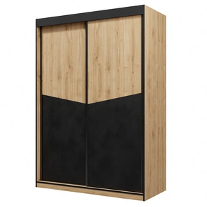 Szafa przesuwna Atson 150 cm dąb odwieczny / czarny oryginalny design modna forma szafa doskonale odnajdzie się w małej sypialni