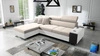Narożnik z funkcją spania Dafni jasny beż / biały lewostronny velvet komfort i funkcjonalność podczas codziennego wypoczynku