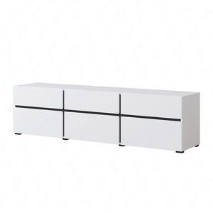 Szafka RTV Cross 180 cm biała nowoczesny design idealna szafka do salonu i pokoju dziennego geometryczny kształt