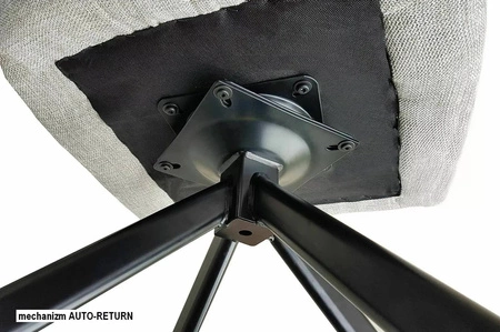 Krzesło tapicerowane Sempre oliwkowe / oliwkowa ekoskóra nowoczesne krzesło obrotowe z metalowymi nogami stylowe krzesło kubełkowe