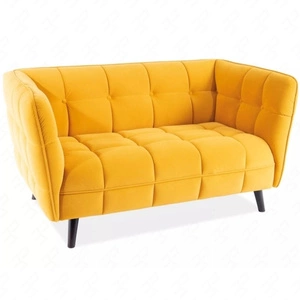 Sofa Castello II żółta prosta i stylowa sofa wpisująca się w każdą aranżację sofa z drewnianymi nogami