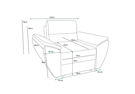 Fotel Fogu szary popiel nowoczesny design wygodny fotel do salonu sztruksowa tkanina o wyrazistych prążkach szerokie podłokietniki