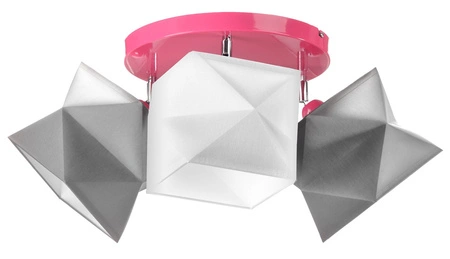 Plafon sufitowy potrójny Quasar designerska lampa sufitowa do salonu z bawełnianym abażurem i metalową podstawą