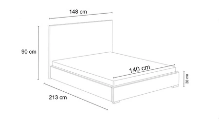 Łóżko tapicerowane Lila 140x200 jasny brąz stylowe łóżko z pojemnikiem na pościel wygodny zagłówek zachwyca eleganckim designem