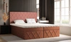 Łóżko kontynentalne Empoli 180x200 brudny róż w nowoczesnym skandynawskim stylu z tapicerowanym zagłówkiem