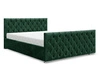 Łóżko tapicerowane Viamao 160x200 butelkowa zieleń z pojemnikiem w nowoczesnym skandynawskim stylu z pikowanym wezgłowiem oraz zanóżkiem 