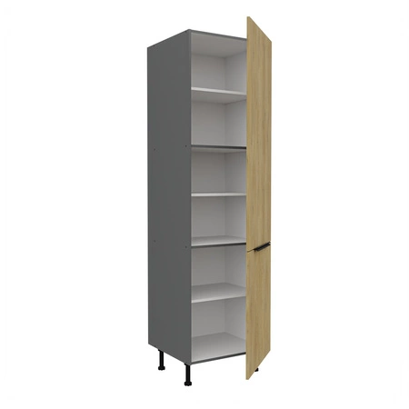 Słupek kuchenny Corsico 60 DK-215 2F szafka odporna na działanie wilgoci i uszkodzenia fronty z metalowymi uchwytami krawędziowymi