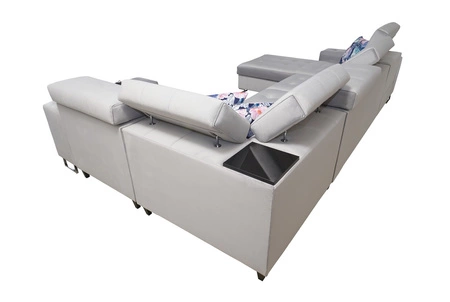 Narożnik z funkcją spania Hampton IV morski lewostronny funkcjonalny narożnik z dostawką która sprawdzi się jako podnóżek