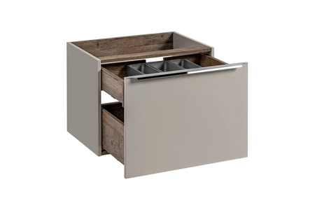 Szafka pod umywalkę nablatową Santa Fe 60 cm szary krzemowy oryginalna kolorystyka podkreślona chromowanym uchwytem krawędziowym