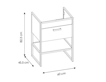 Szafka pod umywalkę Brooklin 60 cm dąb craft złoty nowoczesna i funkcjonalna szafka do łazienki o niepowtarzalnym wzornictwie